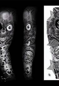 pop Класичний візерунок татуювання клоуна на озброєнні квіткою