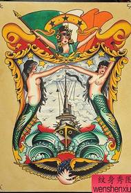 Папулярная класіка рукапісу татуіроўкі з поўнапрываднай лодкай