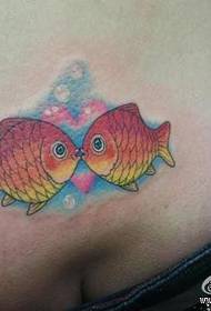 disegno del tatuaggio amore vita e piccoli pesci