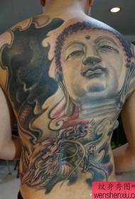 patrón de tatuaje de Buda de espalda completa popular de espalda masculina clásica