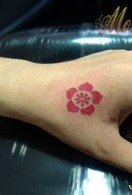 modello di tatuaggio di prugna piccola mano ragazza testa di tigre colore totem