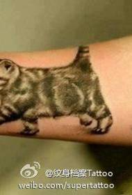 msichana mkono ndogo na cute Cat muundo wa tattoo