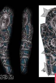 Teste padrão popular da tatuagem do braço robótico clássico do braço da flor