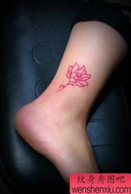 girl legs Color small lotus tattoo pattern