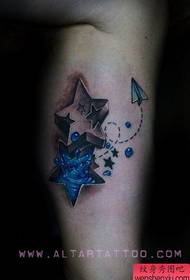 popular delicate branded and embossed five-pointed star tattoo pattern