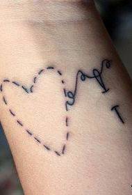 kızlar bilek popüler basit aşk dövme deseni