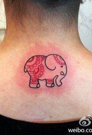 ragazze retro collo classico Piccolo modello di tatuaggio elefante