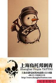 popularni popularni rukopis tetovaža snjegovića