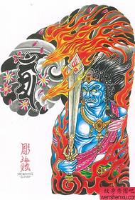 Super cool domineering idaji-tutu Ming Wang tatuu apẹrẹ