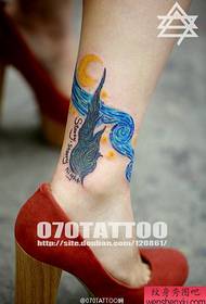 gambar tato bintang pergelangan kaki yang indah