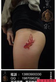 Girls' small and popular small goldfish tattoo pattern