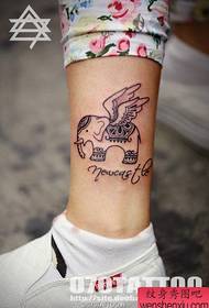 girls' small legs popular small flying elephant tattoo pattern