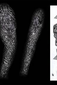 un clásico patrón de tatuaxe de brazo de flores mecánicas clásicas