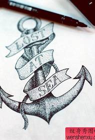 a stylish cool piercing anchor tattoo pattern