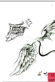 шоу за тетоважи Препорачувајте ја моделот на тетоважа со демони со ангелски крилја