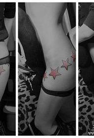 pantat kecantikan populer pola tato bintang berujung lima halus