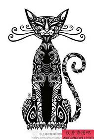 sanannen rubutun gargajiya na Classic totem cat tattoo