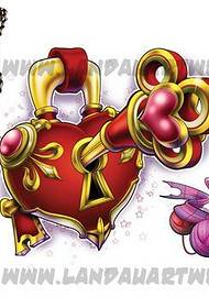 A group of beautiful popular love locks and key tattoo designs