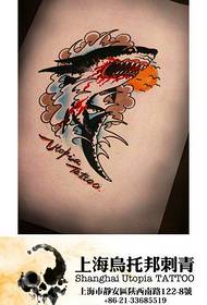popularny fajny rękopis tatuażu rekina