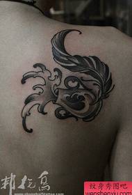 shoulders small and popular Aquarius tattoo pattern