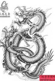 deux manuscrits de tatouage de dragon pour un combat