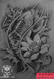 et populært tatoveringsmanuskript av svart og hvitt blekksprut