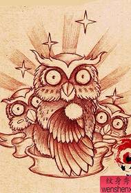 немного симпатичной картины татуировки совы