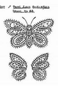 populāru skaistu mežģīņu tauriņu tetovējuma manuskriptu grupa