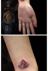 girl wrist fashion small diamond tattoo pattern