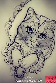 Tatuiruočių demonstravimo juostoje rekomenduotas katės tatuiruotės modelis