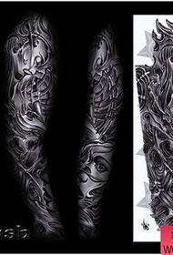手臂帅气流行的欧美机械花臂纹身图案