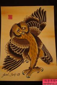 et kjekk populært tatoveringsmanuskript for old school owl
