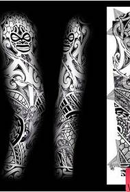 manuskrip tato lengan lengan totem bunga super tampan