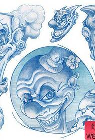 manuskrip tato badut Eropa dan Amerika yang populer dan keren