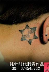modello di tatuaggio a sei stelle moda moda orecchio ragazzi