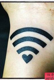 mali svježi Wifi mobilni telefon signal logotip tetovaža uzorak