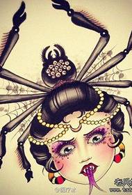 एक तस्वीर लोकप्रिय बहुत सुंदर मकड़ी ठीक टैटू पैटर्न