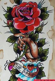 népszerű klasszikus kézi és rózsa tetoválás kézirat
