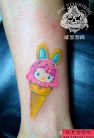 lányok lábak aranyos macska nyuszi fagylalt tetoválás minta