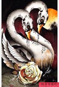 un popolare manoscritto tatuaggio cigno fresco