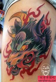 recommend a domineering European and American wolf head tattoo pattern