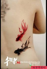 bellissimo modello di tatuaggi pop di pesci rossi pop
