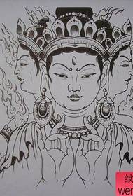 un classico popolare manoscritto di tatuaggi religiosi Guanyin