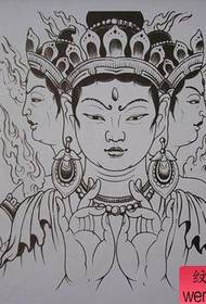 un classicu scrittu religiosu pupulare di tatuaggi Guanyin