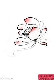 suosittu hieno muste lotus tatuointi käsikirjoitus