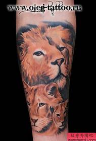Βραχίονα όμορφος κλασικό πρότυπο τατουάζ κεφάλι λιονταριού
