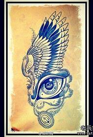 populární křídla a rukopis oční tetování