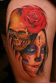 Bein schéin undead Meedchen Tattoo Muster