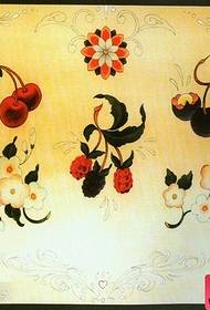 مجموعة من تصاميم الكرز وزهرة الوشم الشعبية الصغيرة