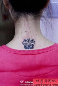 Girls 'Neck Pops Exquisite Totem Crown Tattoo Pattern